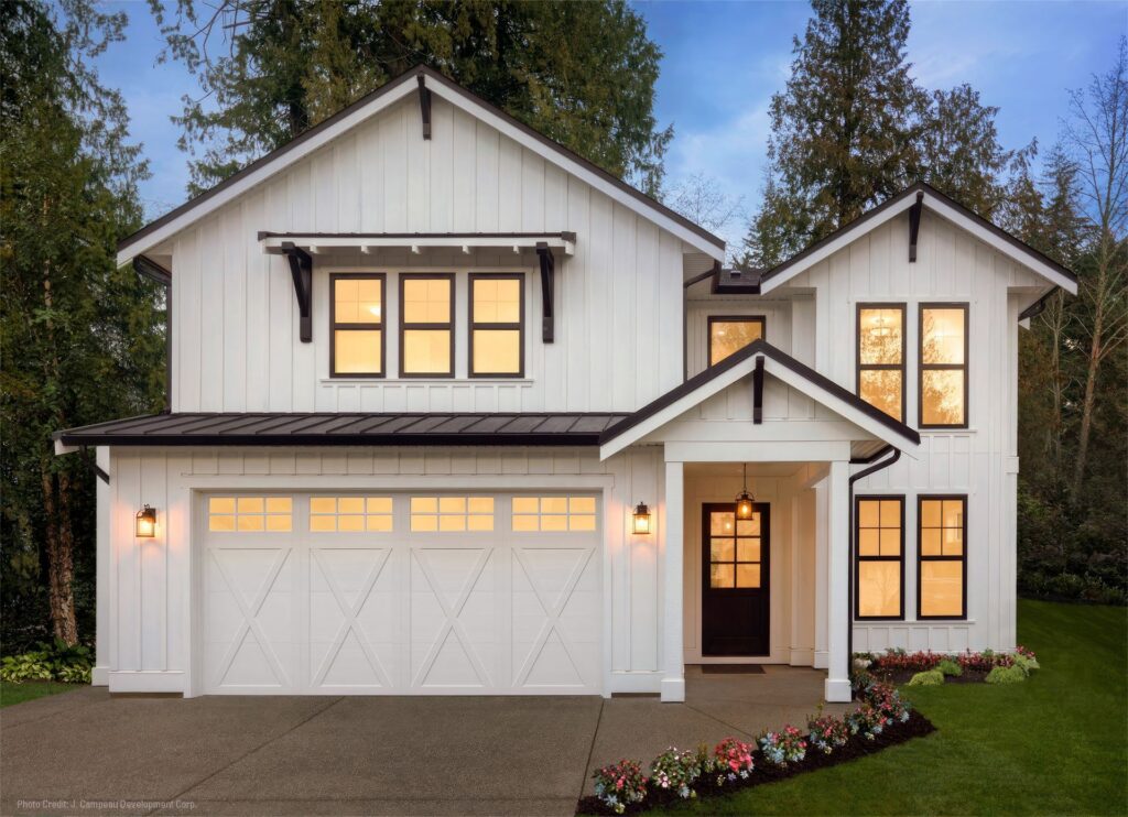 white garage door