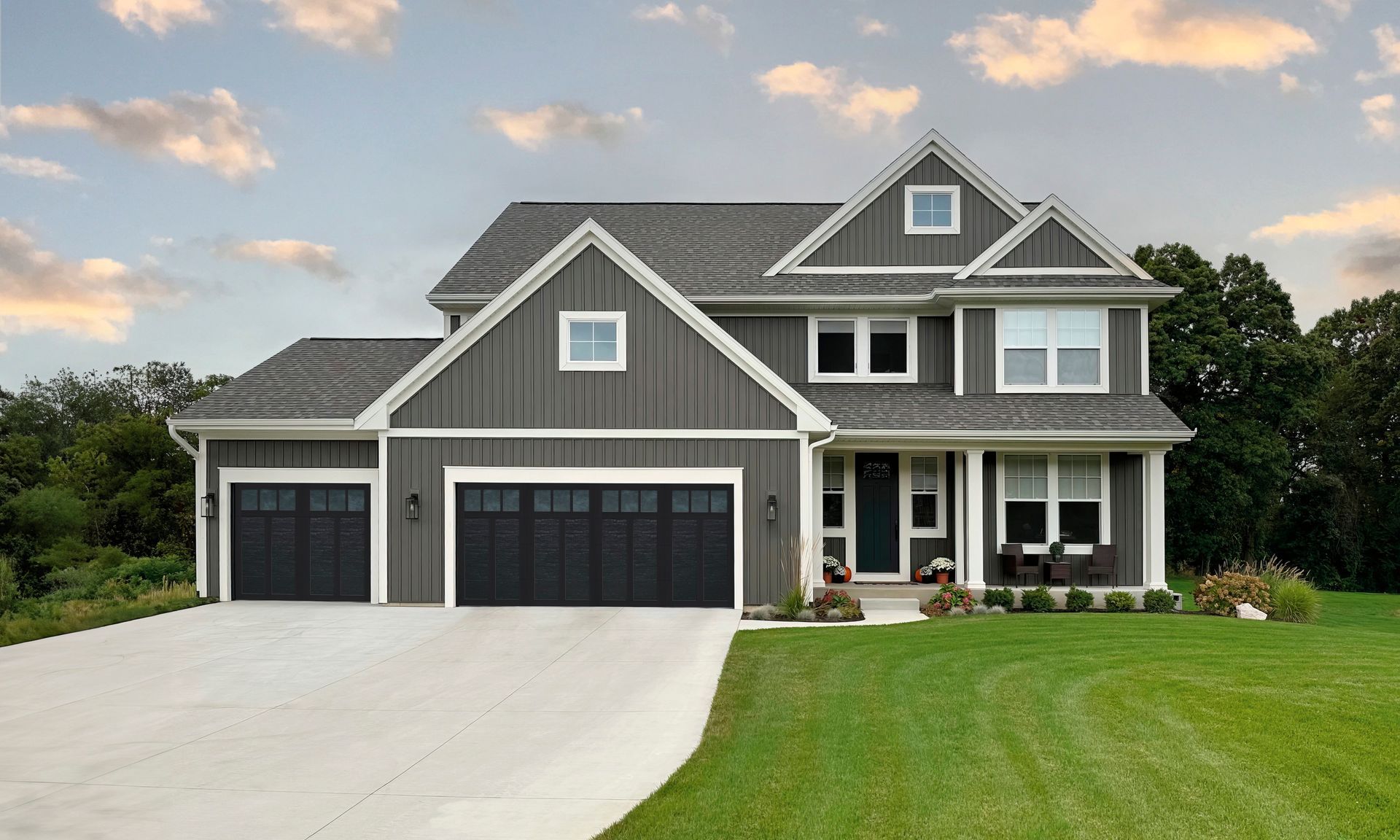 black garage doors